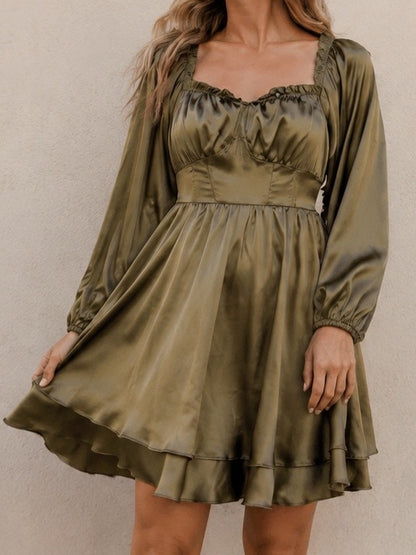 Satin Tiered Dress