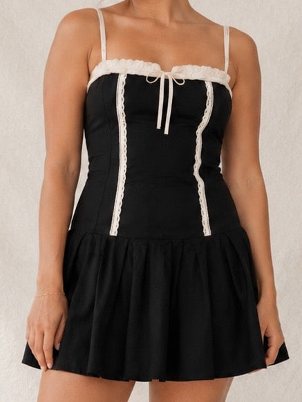 Contrast Trim Mini Dress