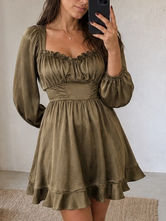 Satin Tiered Dress
